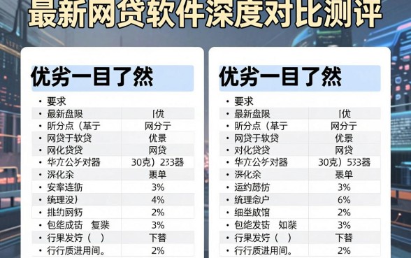 最新盘点！最新网贷软件深度对比测评，优劣一目了然