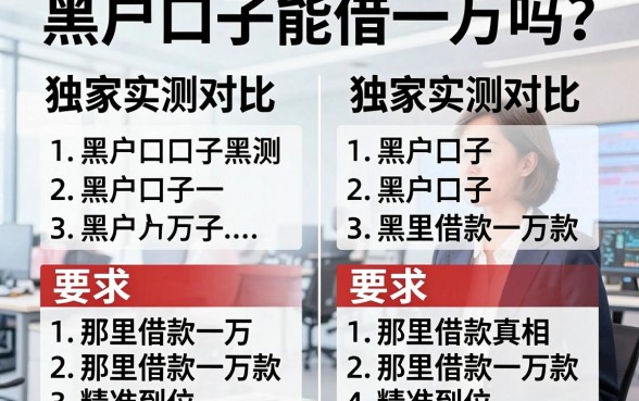 黑户口子能借一万吗?独家实测对比,那里借款真相精准到位!