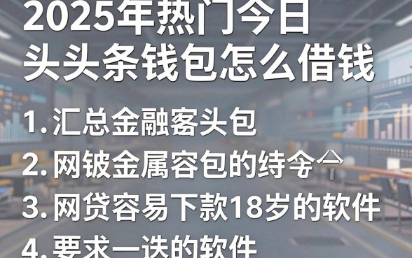2025年热门今日头条钱包怎么借钱,汇总五个网贷容易下款18岁的软件