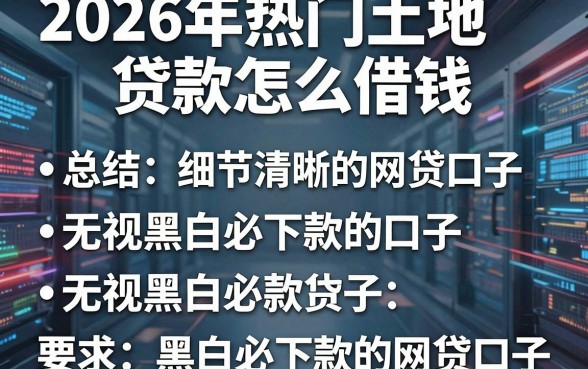 2026年热门土地贷款怎么借钱,总结五个无视黑白必下款的网贷口子