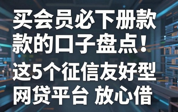 买会员必下册款的口子盘点！这5个征信友好型网贷平台放心借