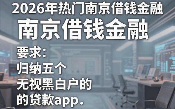 2026年热门南京借钱金融,归纳五个无视黑白户的贷款app