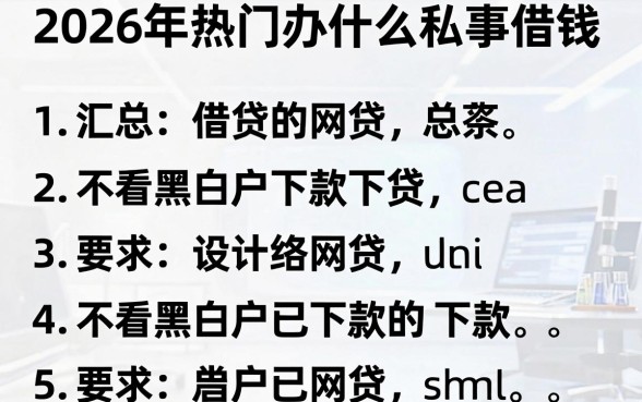 2026年热门办什么私事借钱，汇总5个不看黑白户下款的网贷