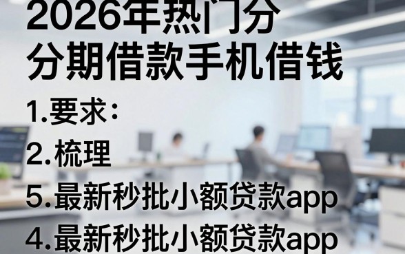 2026年热门分期借款手机借钱,梳理5个最新秒批小额贷款app