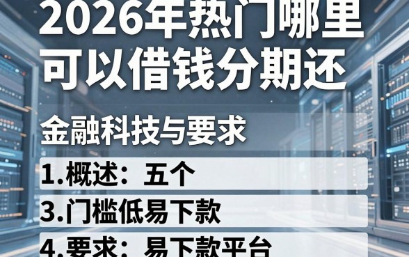 2026年热门哪里可以借钱分期还,概括五个门槛低易下款平台