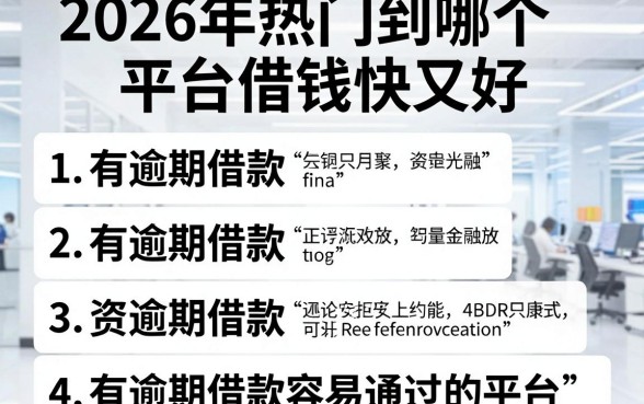 2026年热门到哪个平台借钱快又好,归纳五个有逾期借款容易通过的平台