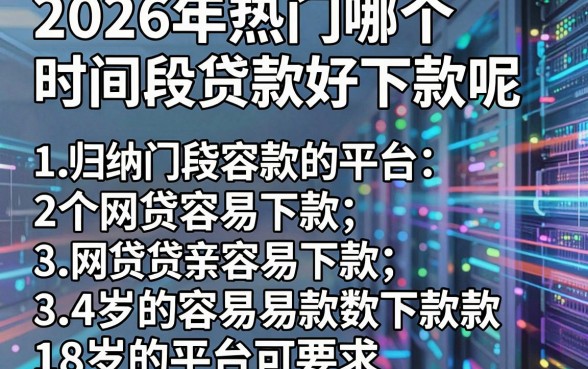 2026年热门哪个时间段贷款好下款呢,归纳五个网贷容易下款18岁的平台