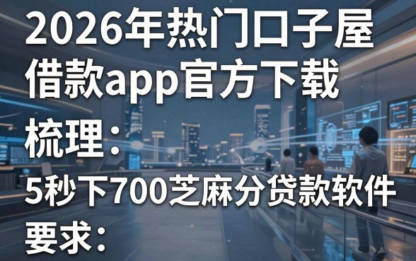 2026年热门口子屋借款app官方下载,梳理5个秒下700芝麻分贷款软件