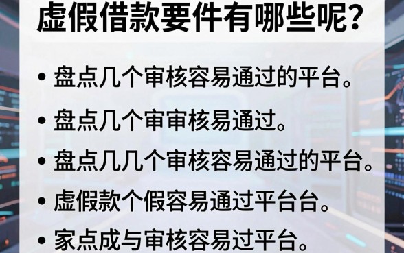 虚假借款要件有哪些呢?盘点几个审核容易通过的平台