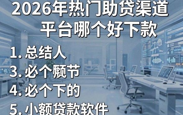 2026年热门助贷渠道平台哪个好下款，总结5个必下的小额贷款软件
