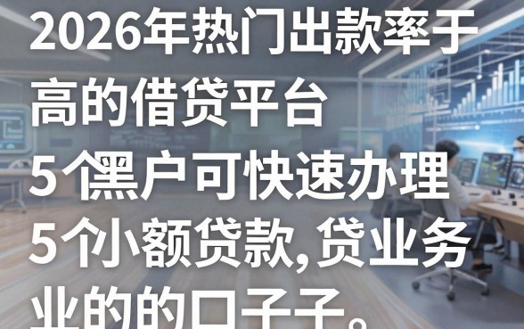 2026年热门出款率高的借贷平台，归纳5个黑户可快速办理小额贷款业务的口子