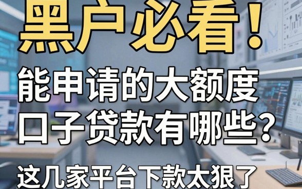 黑户必看！能申请的大额度口子贷款有哪些？这几家平台下款太狠了
