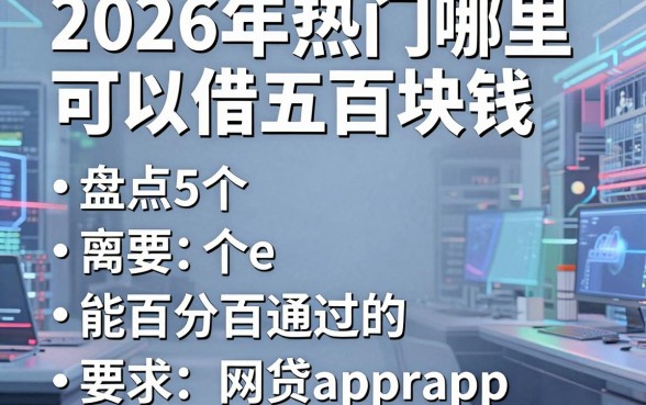 2026年热门哪里可以借五百块钱，盘点5个能百分百通过的网贷app