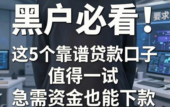 黑户必看!这5个靠谱贷款口子值得一试,急需资金也能下款