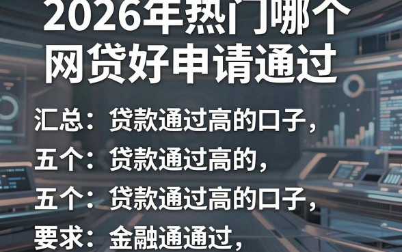 2026年热门哪个网贷好申请通过，汇总五个贷款通过高的口子