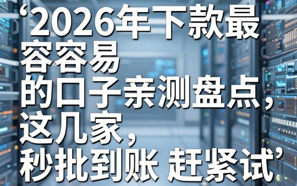 2026年下款最容易的口子亲测盘点，这几家秒批到账赶紧试！