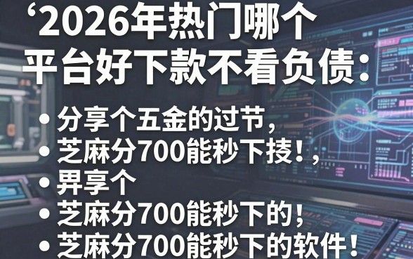 2026年热门哪个平台好下款不看负债,分享五个芝麻分700能秒下的软件
