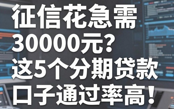 征信花急需3000元？这5个分期贷款口子通过率高！