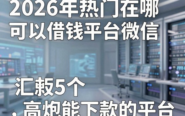 2026年热门在哪可以借钱平台微信，汇总5个高炮能下款的平台