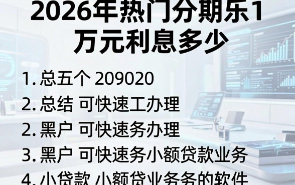 2026年热门分期乐1万元利息多少,总结五个黑户可快速办理小额贷款业务的软件
