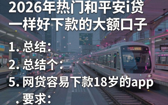 2026年热门和平安i贷一样好下款的大额口子，总结5个网贷容易下款18岁的app