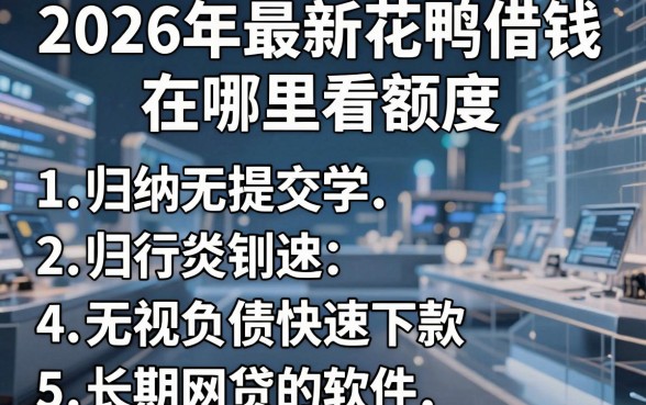2026年最新花鸭借钱在哪里看额度，归纳5个无视负债快速下款长期网贷的软件