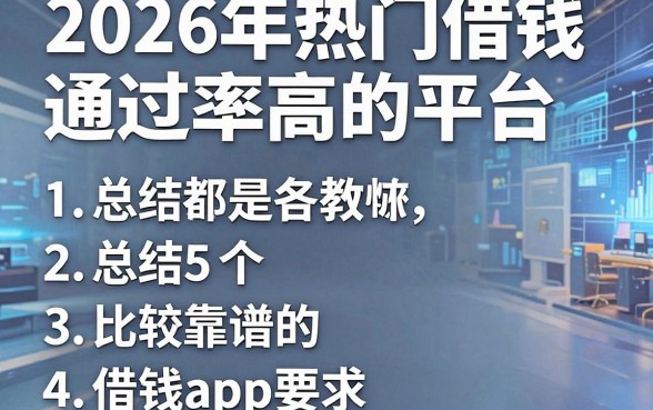 2026年热门借钱通过率高的平台,总结5个比较靠谱的借钱app