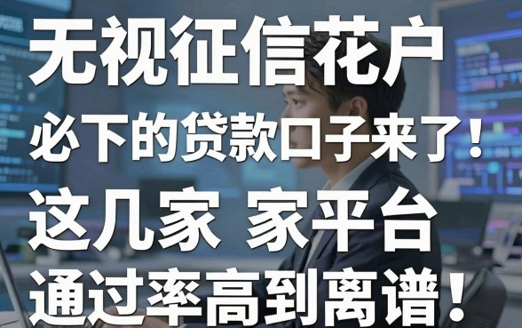 无视征信花户必下的贷款口子来了!这几家平台通过率高到离谱