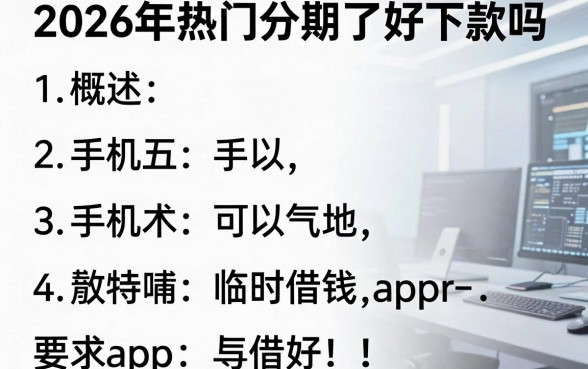 2026年热门分期了好下款吗,概括五个手机可以临时借钱的app