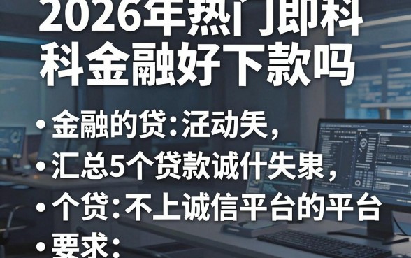2026年热门即科金融好下款吗，汇总5个贷款不上诚信平台的平台
