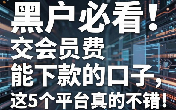 黑户必看！交会员费能下款的口子，这5个平台真的不错