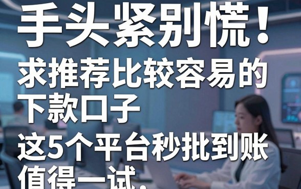 手头紧别慌！求推荐比较容易的下款口子，这5个平台秒批到账值得一试