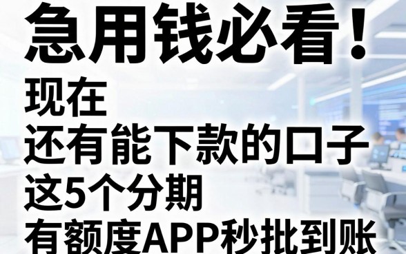 急用钱必看!现在还有能下款的口子,这5个分期有额度APP秒批到账