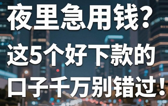 夜里急用钱？这5个好下款的口子千万别错过！