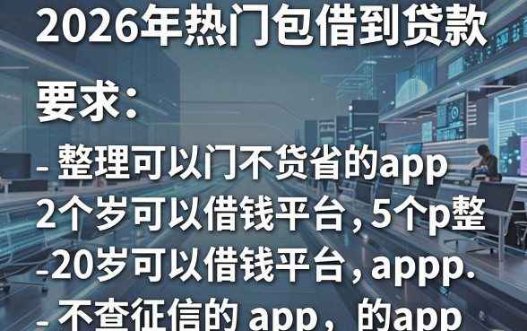 2026年热门包借到贷款，整理5个20岁可以借钱平台不查征信的app