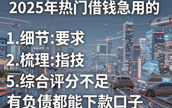 2025年热门借钱急用的,梳理5个综合评分不足有负债都能下款口子