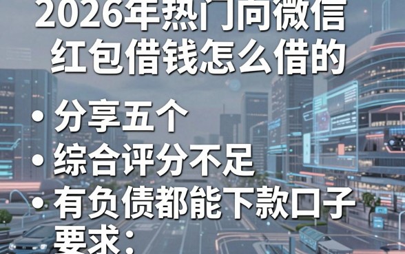 2026年热门向微信红包借钱怎么借的,分享五个综合评分不足有负债都能下款口子