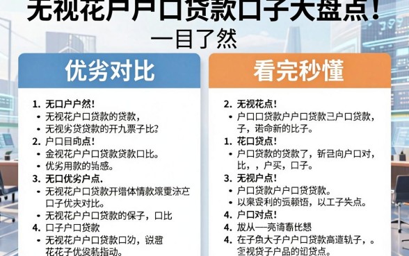 无视花户户口贷款口子大盘点！优劣对比一目了然，看完秒懂