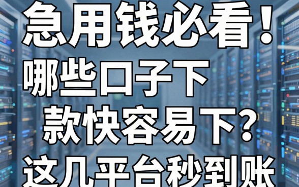急用钱必看！哪些口子下款快容易下？这几家平台秒到账