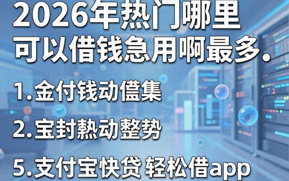 2026年热门哪里可以借钱急用啊最多,概括5个支付宝快贷轻松借app
