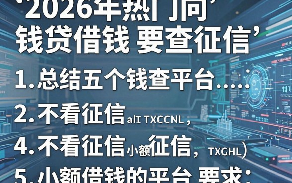 2026年热门向钱贷借钱要查征信,总结五个不看征信小额借钱的平台