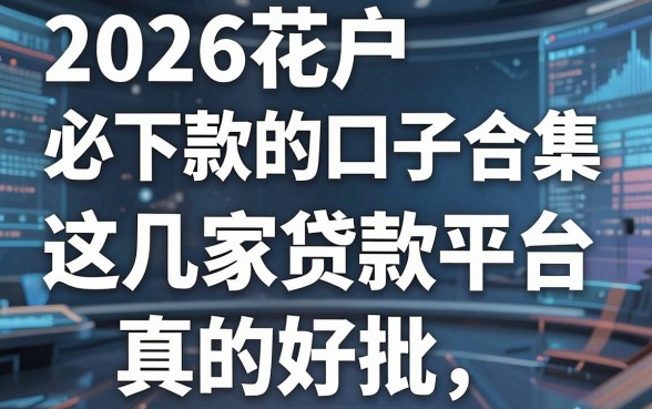 2026花户必下款的口子合集，这几家贷款平台真的好批！