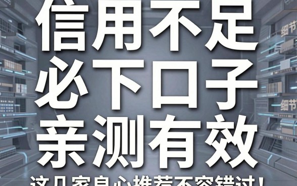 信用不足必下口子亲测有效，这几家良心推荐不容错过！
