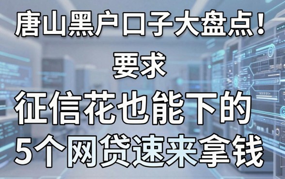 唐山黑户口子大盘点!征信花也能下的5个网贷速来拿钱
