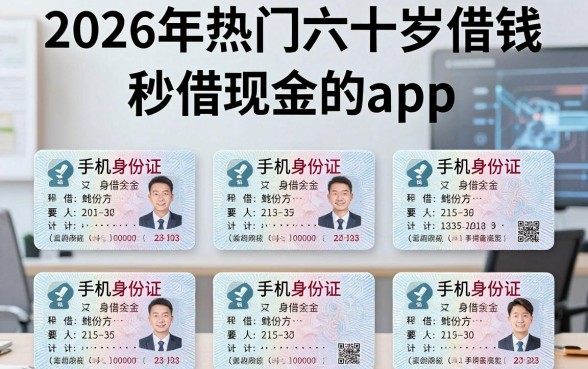 2026年热门六十岁借钱,整合五个手机身份证秒借现金的app