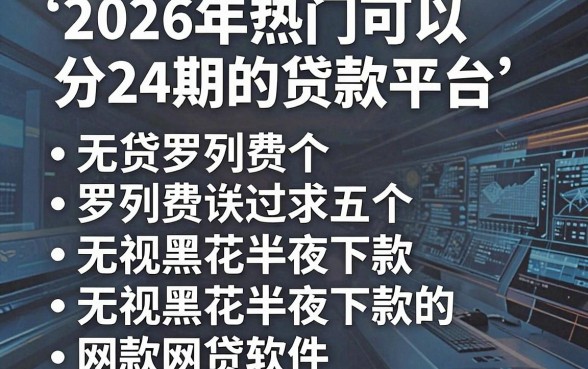 2026年热门可以分24期的贷款平台,罗列五个无视黑花半夜下款的网贷软件