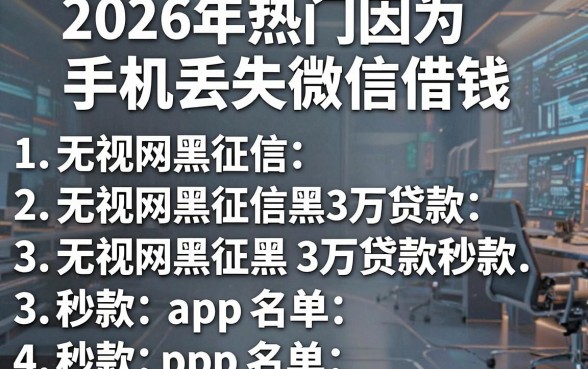 2026年热门因为手机丢失微信借钱，整合五个无视网黑征信黑3万贷款秒款app名单
