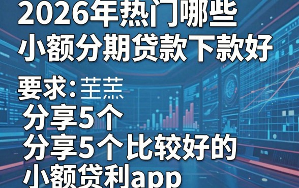 2026年热门哪些小额分期贷款下款好,分享5个比较好的小额贷款app