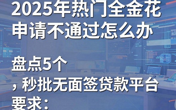2025年热门全金花申请不通过怎么办,盘点5个秒批无面签贷款平台