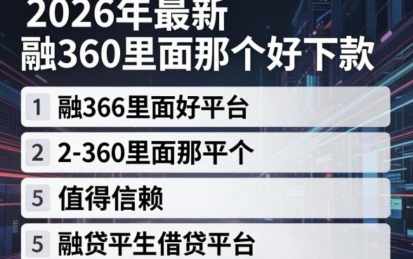 2026年最新融360里面那个好下款,整合5个值得信赖的借贷平台
